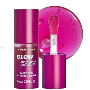 I Dew Care Glow Easy Raspberry Vitamin C Lip Oil Hydrating Shine 6 ml NIB